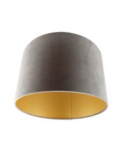Grijs/gouden velours lampenkap Madelyn, 30 cm