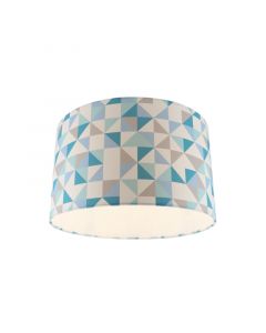 Ruitjesmotief plafondlamp blauw, tienerkamer