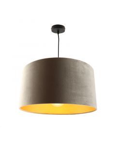 Hanglamp Urvin, grijs met goud velours, 40 cm