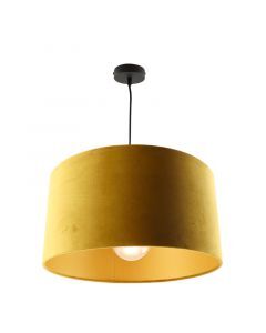 Hanglamp Urvin, geel met goud velours, 50 cm