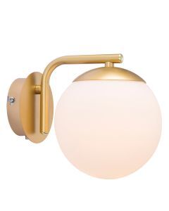 Messing wandlamp design, Grant, met schakelaar