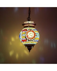 Veelkleurige oosterse hanglamp mozaïek, Nisrin