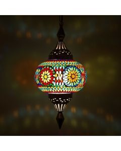 Veelkleurige oosterse hanglamp mozaïek, Aicha