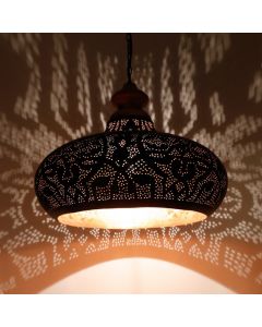Zwarte oosterse hanglamp filigrain, Zina
