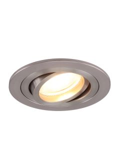 Kantelbare ronde inbouwspot Scott, chroom geborsteld