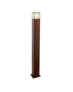 Roestkleur staande buitenlamp Sanel, Smoke glas, 90cm