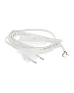 Q-Link aansluitsnoer max 1200w 2 x 0.75 mm. 1.8 m wit met schakelaar