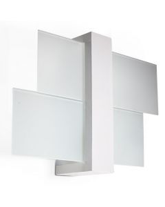 Moderne wandlamp Fouzia, wit, hout