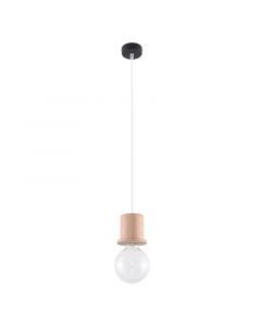 Landelijke hanglamp Gaelle, bruin, hout