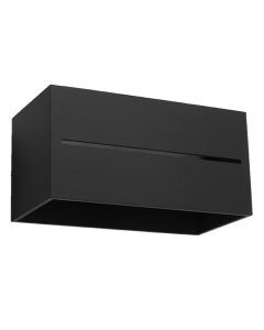 Zwarte up down wandlamp Jacky, aluminium
