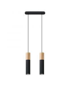 Zwarte hanglamp Francesca, aluminium, 2L