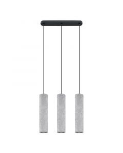 Landelijke hanglamp Feyza, grijs, beton