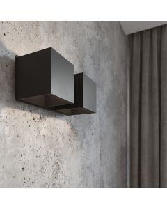 Zwarte up down wandlamp Andro, aluminium, 2L