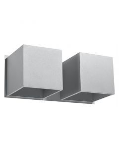 Grijze up down wandlamp Andro, aluminium, 2L