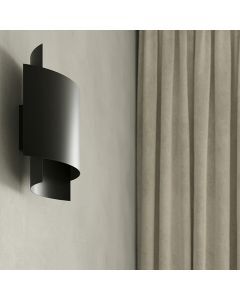 Moderne up down wandlamp Julissa, zwart, aluminium