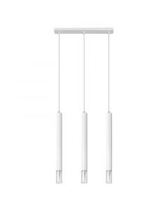 Moderne hanglamp Ishani, wit, staal, 3L