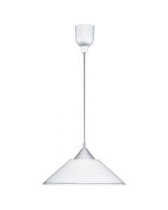 Stockton hanglamp, wit, kunststof en glas