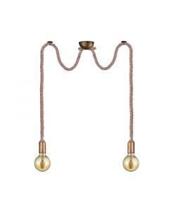 Landelijke hanglamp Inca, Oud Brons