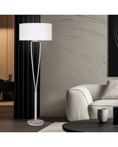 Moderne vloerlamp Lola, nikkel Mat