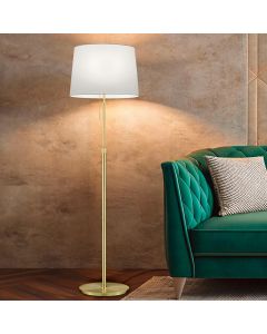 Messing vloerlamp klassiek, Niva, met trekschakelaar