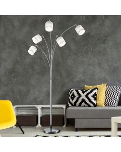 Nikkelen vloerlamp modern, Koge, met schakelaar