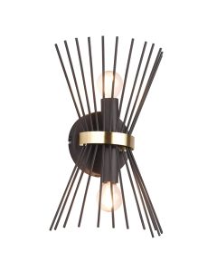 Zwarte wandlamp industrieel, Fransiscus