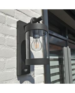Moderne buitenlamp met bewegingssensor Sambesi, antraciet, aluminium, IP44