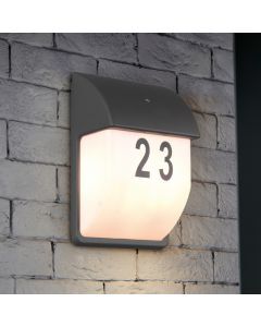 Antraciete buitenlamp met schemersensor Remmert, aluminium, modern, IP44