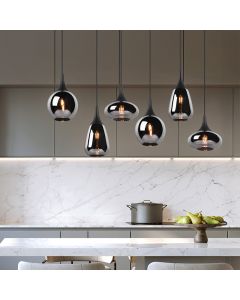 Zwarte hanglamp rookglas, Sybren