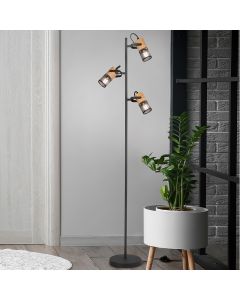 Vintage vloerlamp Jessica, zwart