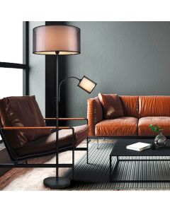 Antraciete staande leeslamp modern, Mirle