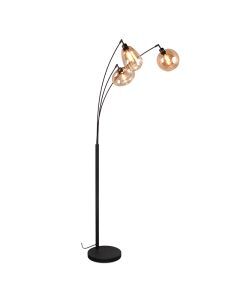 Amberkleurige vloerlamp design, Sybren, met schakelaar
