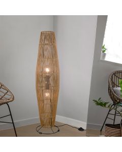 Papieren vloerlamp bruin, Fleurtje, met schakelaar