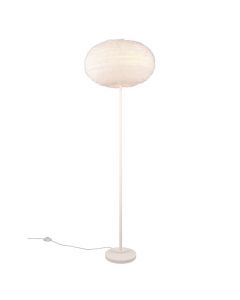 Beige vloerlamp stof, Vijay, met schakelaar