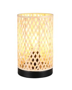 Rotan tafellamp bruin, Laut, met schakelaar