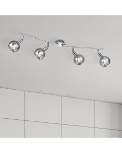 Chrome plafondspot Omari, metaal, modern
