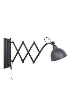 Industriële wandlamp Borani, zwart, rond