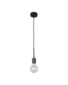 Industriële hanglamp zonder kap zwart, Bolb