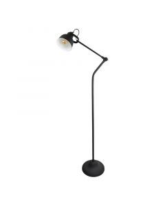 Industriële vloerlamp zwart, Redon, met schakelaar