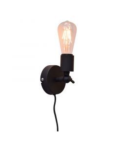 Vintage wandlamp Bolb, Vintage zwart