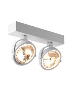Witte plafond-/wandspot Melby, aluminium