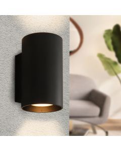 Zwarte wandlamp Friso, zwart