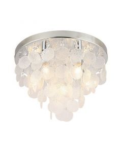 Design plafonniere Mirac, chroom, glas