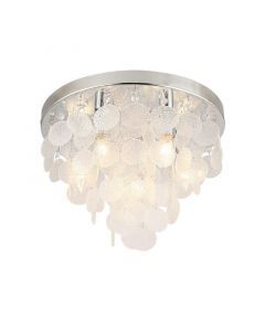 Design plafonniere Mirac, chroom, glas