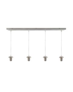 Aluminium hanglamp zonder kap chroom, Rika