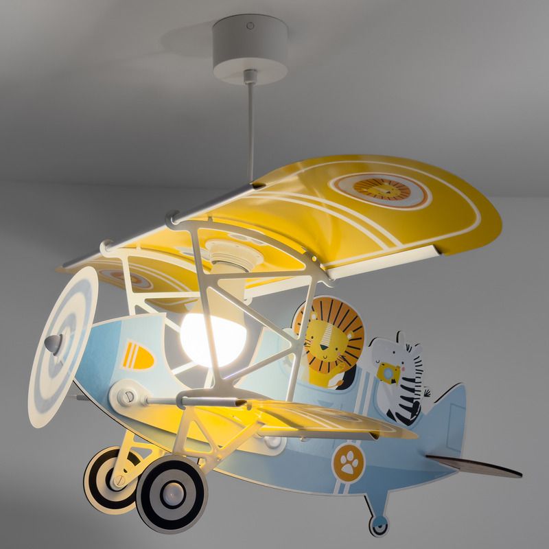 Hanglamp Vliegtuig Joe blauw 60cm