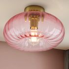 Retro plafondlamp roze, Diane