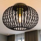 Zwart met gouden plafonniere Lieve, Rond, klein