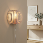 Industriële wandlamp beige, Lieve, met schakelaar