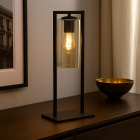 Industriële tafellamp zwart, Tonia, met schakelaar